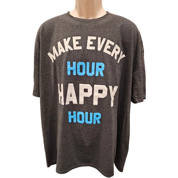 NWT (FLAW) make every hour happy hour bartender novelty gift idea t shirt XXL - Picture 1 of 6